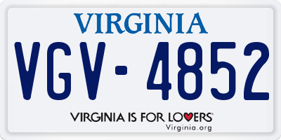 VA license plate VGV4852