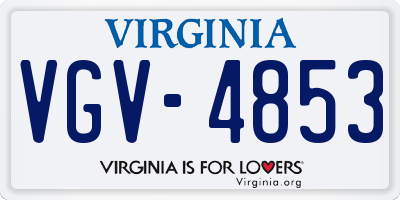 VA license plate VGV4853