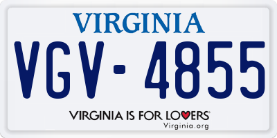 VA license plate VGV4855