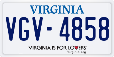VA license plate VGV4858