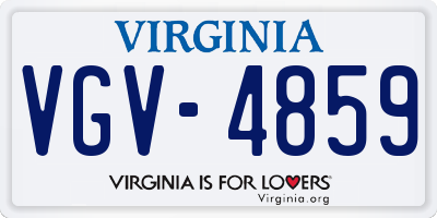 VA license plate VGV4859