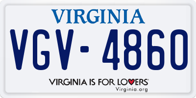 VA license plate VGV4860
