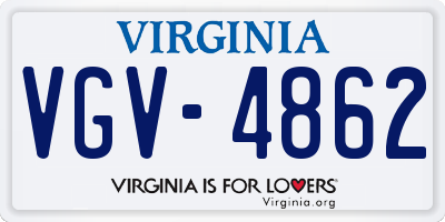 VA license plate VGV4862