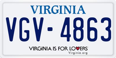 VA license plate VGV4863