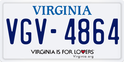 VA license plate VGV4864