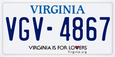 VA license plate VGV4867