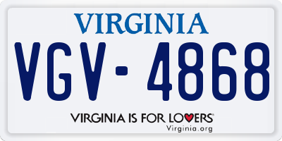 VA license plate VGV4868