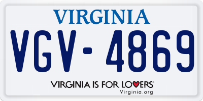 VA license plate VGV4869