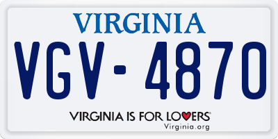 VA license plate VGV4870