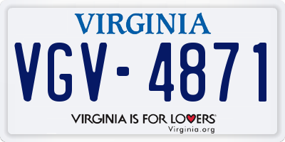 VA license plate VGV4871