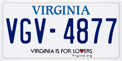 VA license plate VGV4877