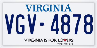 VA license plate VGV4878