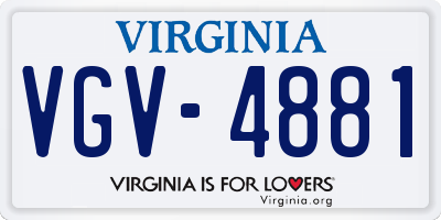 VA license plate VGV4881