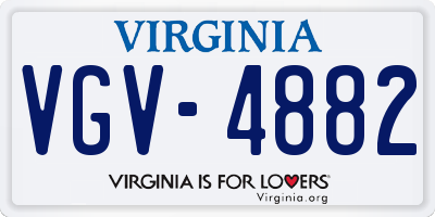 VA license plate VGV4882