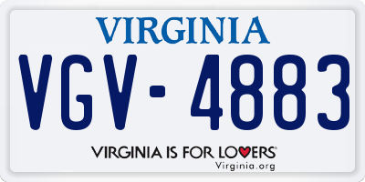 VA license plate VGV4883