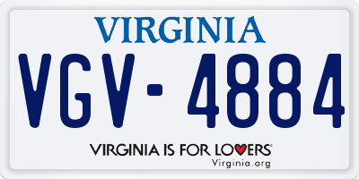 VA license plate VGV4884