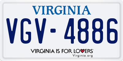 VA license plate VGV4886