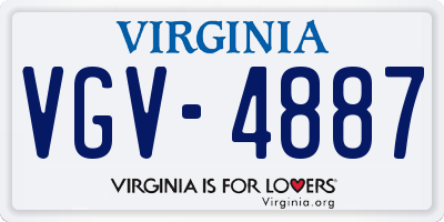 VA license plate VGV4887