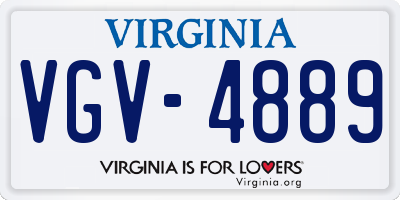 VA license plate VGV4889