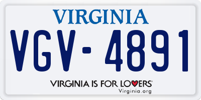 VA license plate VGV4891
