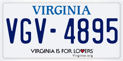 VA license plate VGV4895