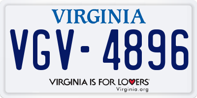 VA license plate VGV4896