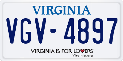 VA license plate VGV4897