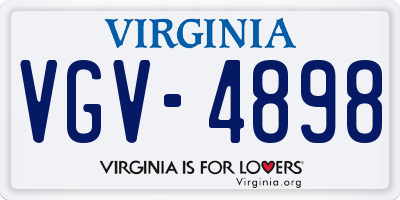 VA license plate VGV4898