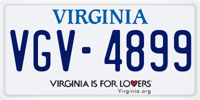 VA license plate VGV4899