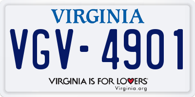 VA license plate VGV4901