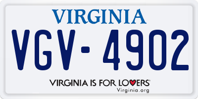 VA license plate VGV4902