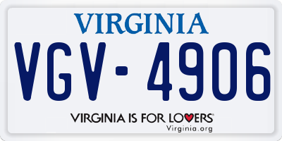 VA license plate VGV4906