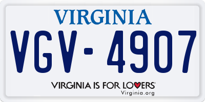 VA license plate VGV4907