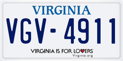 VA license plate VGV4911