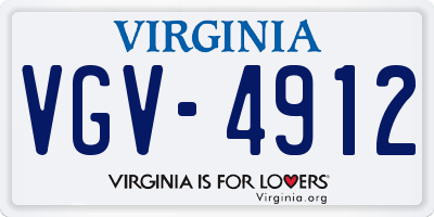 VA license plate VGV4912