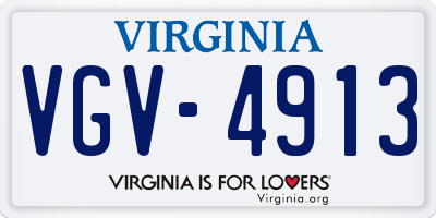 VA license plate VGV4913