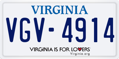 VA license plate VGV4914