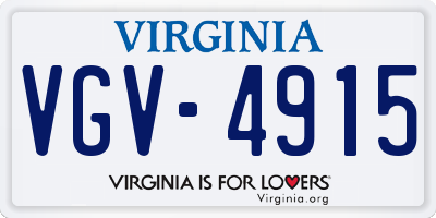 VA license plate VGV4915