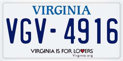 VA license plate VGV4916