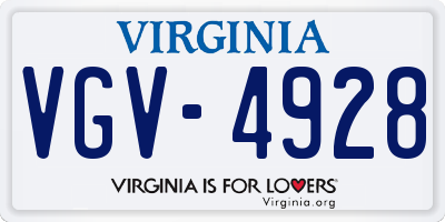 VA license plate VGV4928