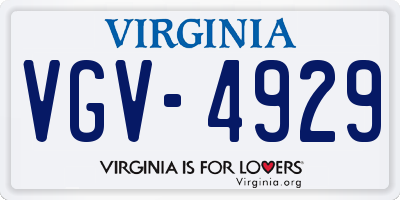 VA license plate VGV4929