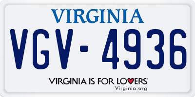 VA license plate VGV4936