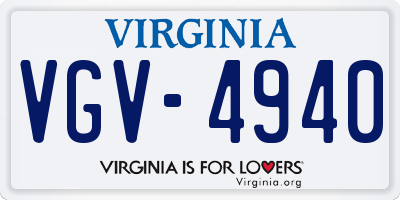 VA license plate VGV4940