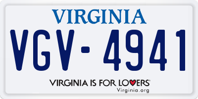 VA license plate VGV4941