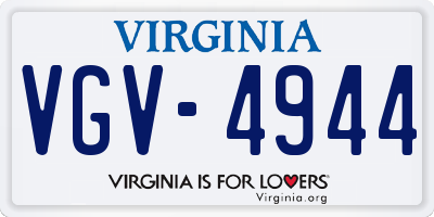 VA license plate VGV4944