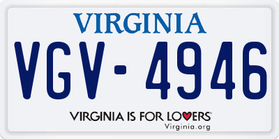 VA license plate VGV4946