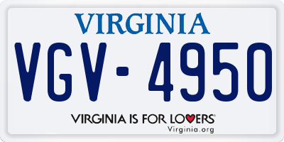 VA license plate VGV4950