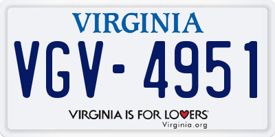 VA license plate VGV4951