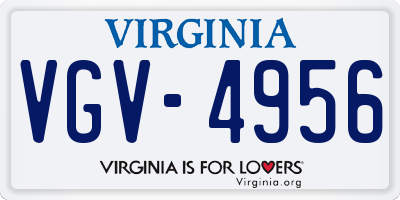 VA license plate VGV4956