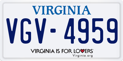 VA license plate VGV4959